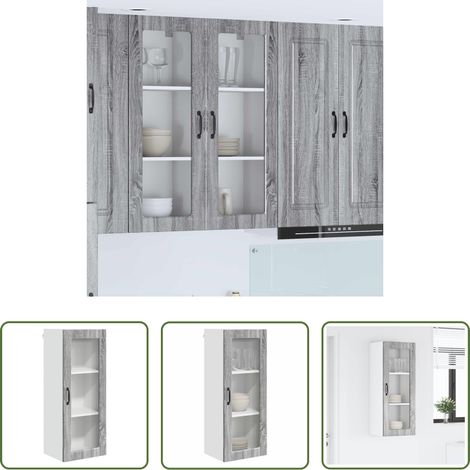 Holzschrank - Küchenschrank Graues Sonoma 40 x 31 x 100 cm Holzwerkstoff (1/5)