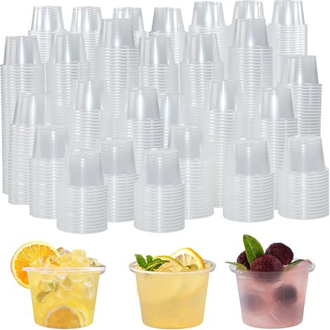 Paquete de 1000 vasos de chupito, 25 ml, vasos cortos transparentes para licor, vasos de chupito, vasos de degustación, mini vasos pequeños para fiestas. (1/5)