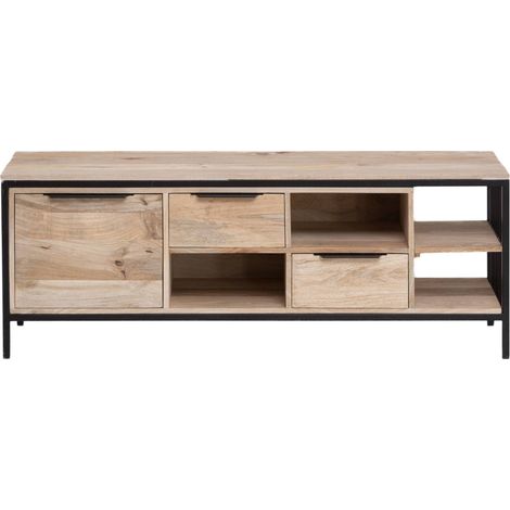 Meuble TV en bois de manguier et métal Héloïse (1/5)