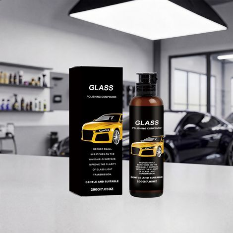 Autoglaspolitur, tägliche Autofensterpflege, Renovierung, Entkalkung, Fleckenentfernung, Schutzmittel für klare Sicht – 200 g -- DE (1/5)