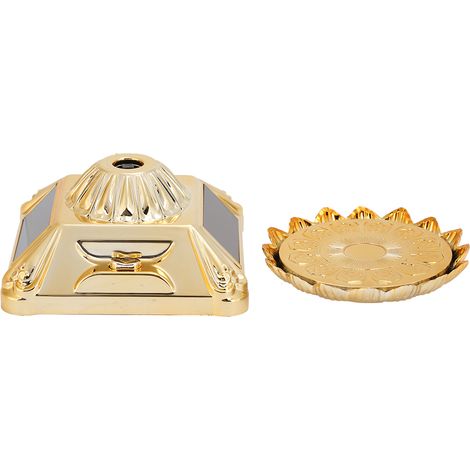 Plateau Tournant à Énergie Solaire pour Bijoux, Support de Présentation Doré 80x80x48mm (1/5)