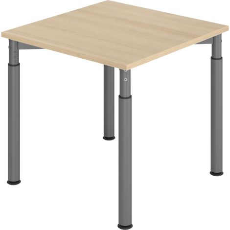 bümö Schreibtisch Serie-Y Quadrat: 80 x 80 cm  Eiche Graphit