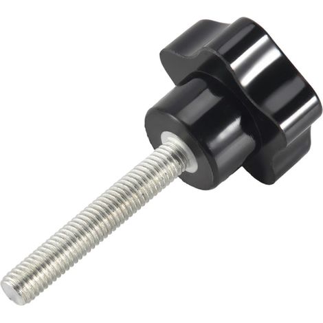 Vis de serrage de rechange M8 x 50 mm pour bouton de serrage à vis moletée, finition noire et argentée EPWHBYV (1/4)