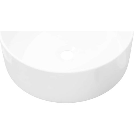 vidaXL Lavabo redondo de cerámica blanco 40x15 cm (1/2)