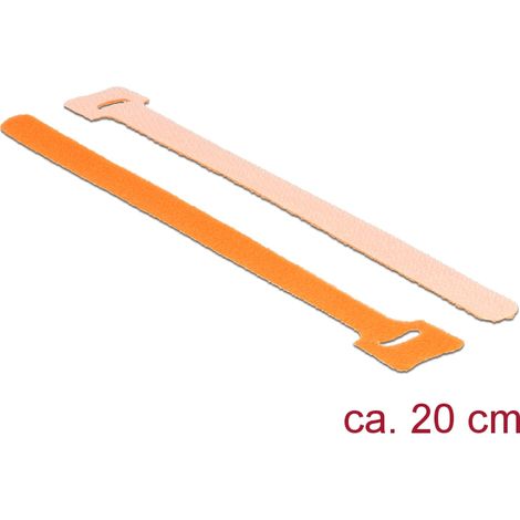 Bridas con apertura y cierra rapido con 200 mm LA x 12 mm AN (10 unidades) naranja