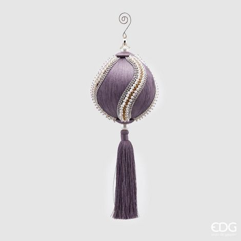 EDG Enzo De Gasperi Decorazione di Natale Nappa Perle H 36 Cm D 12 Cm Lavender