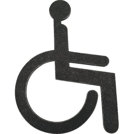 Halcö WC Symbol zum kleben - Rollstuhl verzinkt Eisen patiniert schwarz