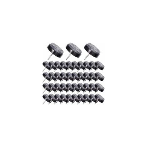 50 Pcs Patin Chaise a Clouer 24mm Noir Tampon Chaise en Feutre pour Protéger Pieds des Meubles - Crezuo (1/4)