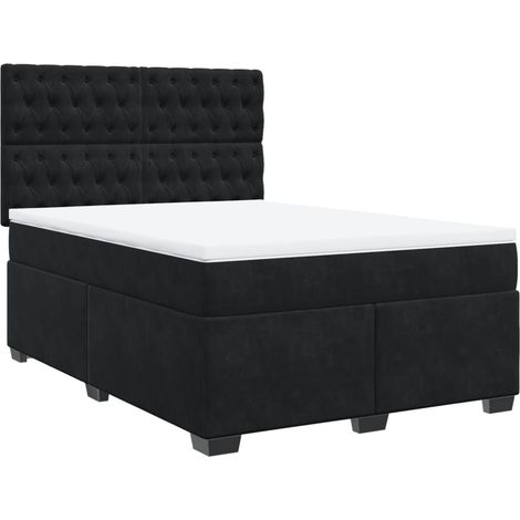 Maison Exclusive - Boxspringbett mit Matratze Schwarz 160x200 cm
