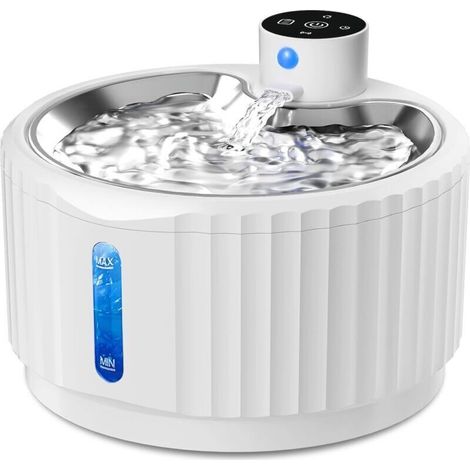 Fontaine à eau sans fil pour chats, fontaine à eau silencieuse pour chats et chiens de 2,8 L avec détecteur de mouvement, batterie rechargeable de 4 000 mAh, abreuvoir automatique pour chats