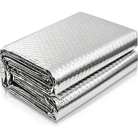 Rouleau isolant thermique aluminium feuille réfléchissant film isolant thermique fenetre anti chaleur film bulle aluminium pour toits portes camping-cars (60cm×5m) (1/5)
