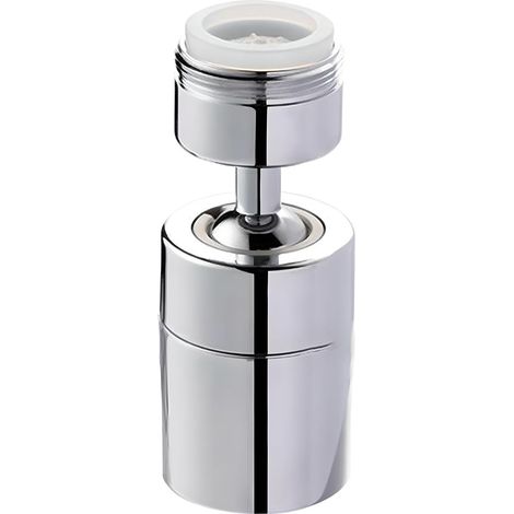 1 x Aérateur de robinet, double jet d'eau, pivotant anti-éclaboussures, économie d'eau, compatible F22/M24 (1/5)