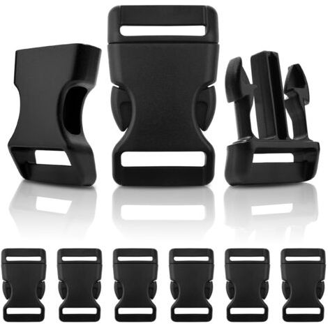 20 gebogene Kunststoffschnallen, 2,5 cm (1 Zoll) lang, für Rucksackgurte, Fallschirmgurte, Hundehalsbandschnallen (1/5)