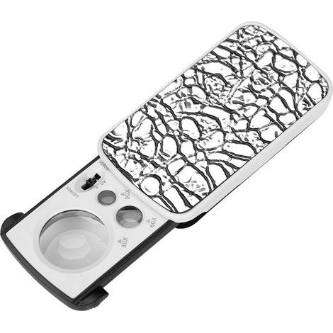 Loupe de Poche éclairantes avec 2 LEDs Lentilles de Grossissement Télescopable 30X 60X 90X Loupe Optique Electronique Portable avec UV Lampes Pour Bijoux Diamants Horloges Monnaies Billets Timbres (1/5)