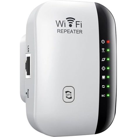 Repetidor Wi-Fi de 300 Mbps – Cobertura de hasta 3000 m² – 2,4 GHz con WPS – Conecta hasta 30 dispositivos – Cable Ethernet incluido