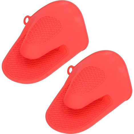 CCYKXA Lot de 2 Gants de Cuisine en Silicone, Résistant à Chaleur Anti-brûlure, Accessoire Cuisine pour Outil de Cuisson Au Barbecue(Rouge)