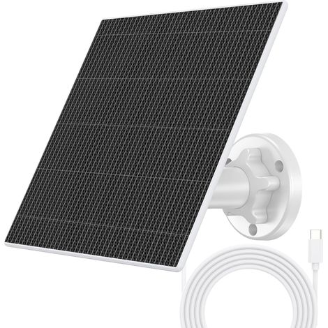 Panneau Solaire 8W pour Caméras de Sécurité, Panneaux Solaires avec Port USB-C