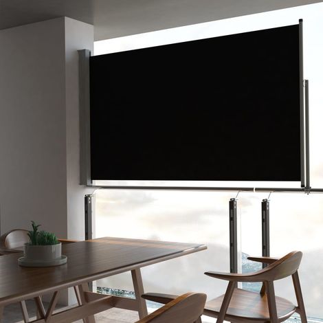Toldo lateral retráctil para patio 140x300 cm negro vidaXL
