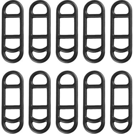 Sangles de fixation pour éclairage de vélo - Sangle pour lumière de vélo - Fixation d'éclairage de vélo - Sangle en silicone réglable - 10 pièces - Noir (1/5)