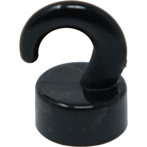 Ganci Mini Magnetici In Plastica Nera Per Frigorifero, Ufficio, Lavagna, Tabellone, Archiviazione - 12mm Dia x 20mm Di Altezza - 1kg Di Tiro - Pacco Di 10 (1/2)