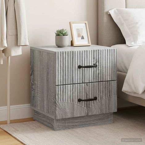 vidaXL Bedside Cabinet 2 pcs Grey Sonoma 43 x 34.5 x 44.5 cm (1/5)