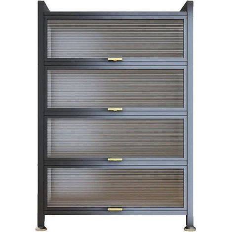Kitchen Buffet K IKIDO, storage cabinet, 5 shelves, visible door, 60L x 32W x 144H cm, Grey (1/5)