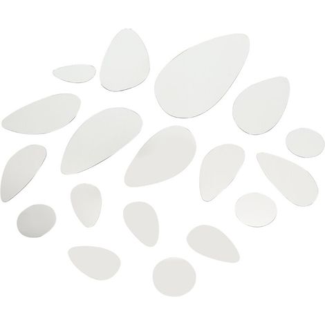 Specchi autoadesivi, 18 pezzi di specchi ovali in acrilico da parete e specchi autoadesivi in acrilico, specchio decorativo 3D rimovibile, cerchio artistico autoadesivo fai da te per la casa e la stan