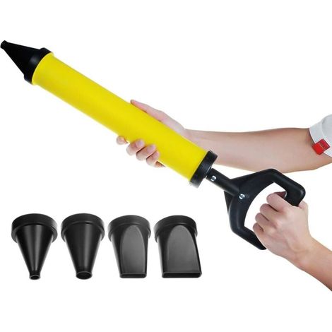 Pistolet à ciment , kit pistolet à mortier, pistolet à calfeutrer, pulvérisateur de mortier à la chaux, pistolet applicateur, seringue à mortier + 4 buses (1/4)