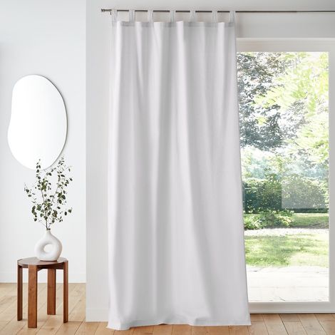 Rideau uni à passants 140 x 260 cm polyester Essentiel Blanc (1/3)