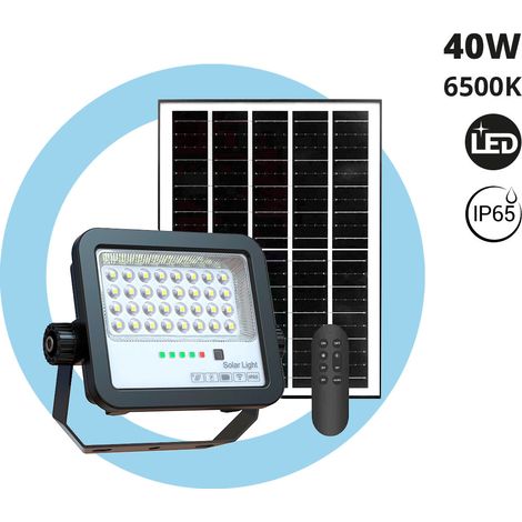 Proyector Solar Con Panel Y Mando A Distancia - 40W - 6500K