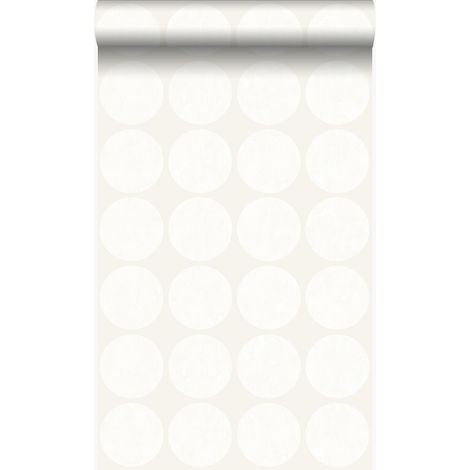 papier peint grandes sphères vieillies, altérées et touchées par les intempéries blanc crème  - Origin Wallcoverings (1/5)