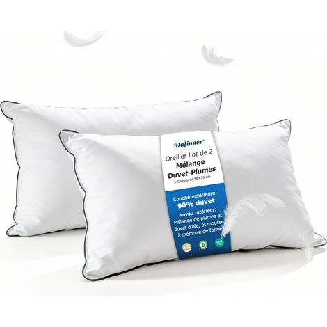 3 Chambres Oreiller 50 × 75 cm Lot de 2 90% Duvet Chambres ext. (1/5)