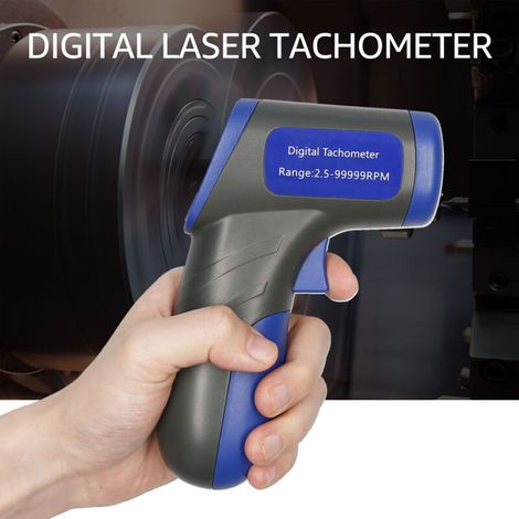 Tachomètre numérique Laser Handheld RPM METER Speedmètre (2,5-999999RPM Mesure Plage) avec écran LCD rétro-éclairé pour le tour de machine à moteur (1/5)
