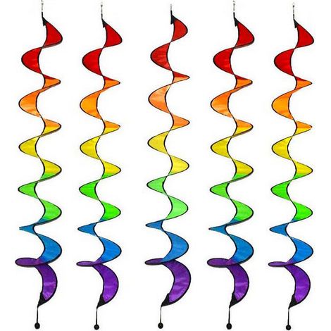 Décoratif de jardin 5Pcs Animal Spirale Moulin à Vent, Girouette Spirale, pour Pelouse, Jardin, Cour, Extérieur Décor, Moulin À Vent en Spirale (1/4)