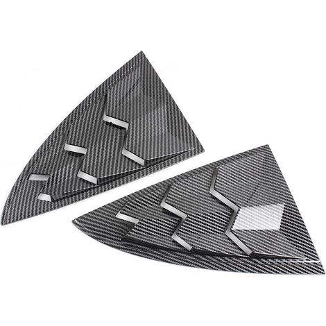 Suitable for 2017-21 Tesla Model 3 rear side window protective cover, louvered decorative body wrap - carbon fiber texture (1/4)