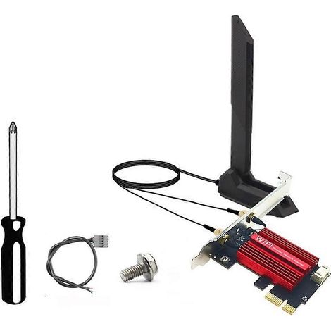 Carte réseau sans fil WiFi6 AX200 Bluetooth 5.2 double bande 2,4 GHz/5 GHz 802.11AX PCI Express pour PC (1/5)
