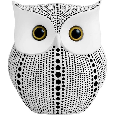 Eulenfigur zur Inneneinrichtung: Wohnzimmer, Büro, Schlafzimmer, Küche, Waschküche, Wohnung, Studentenwohnheim, Bar. Kleine, handgefertigte Dekoration in Birkenform zum Aufstellen auf einem Regal oder (1/4)
