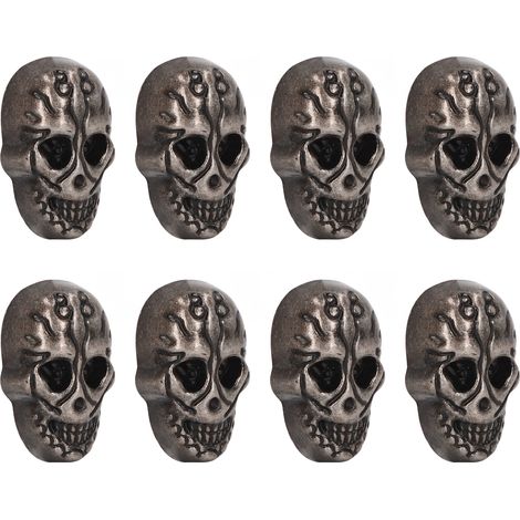 Lot de 50 Rivets Crâne 25x16mm, Boutons Fantôme DIY Style Punk, Alliage Zinc Électroplaqué Argent Noir pour Cuir Artisanat (1/5)
