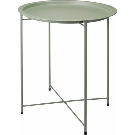Tavolino laterale in metallo verde 47xh50 cm (1/3)