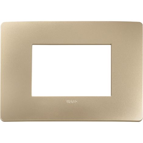 VIMAR 14653U.31 PLANA UP Placca naturalmente integrabile con Plana, 3 moduli, tecnopolimero, champagne