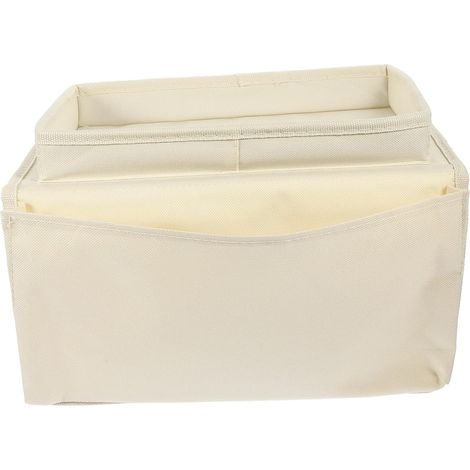 Organisateur d'accoudoir de canapé beige , sac rangement suspendu en tissu Oxford imperméable , mult (1/5)