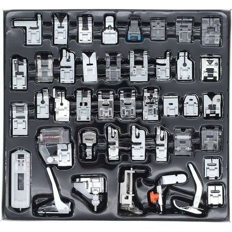 42 PCS Machine à Coudre Piedsdebiche Set Home Machine à Coudre MultiFunction Pieddebiche Costume Combinaison Cadeaux de Couture Convient pour la Plupart des modèles de Machines à Coudre (1/5)