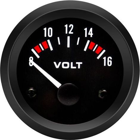 Voltmètre BX100007 52 mm/2" (8-16 V) pour voiture + voltmètre universel Gorgeri 12 V (1/4)