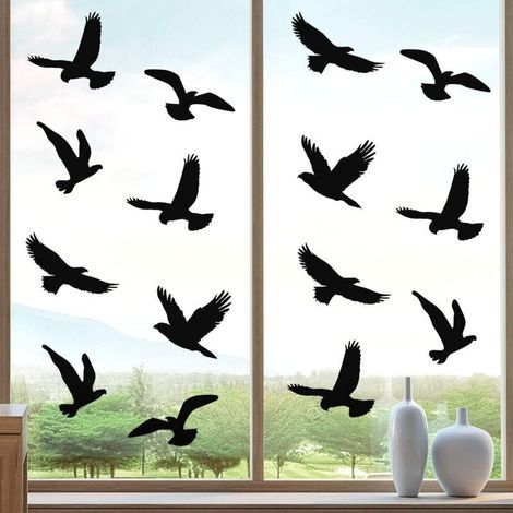 Lot de 20 Autocollants de fenêtre Anti-Collision en Forme d'oiseau pour empêcher Les Gens et Les Oiseaux de Frapper sur la vitre (1/4)