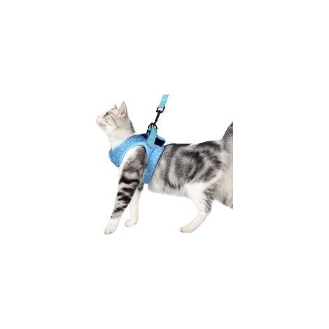 Laisse de chat, laisse de chat attachée, gilet de sangle de chat, chaîne de corde de chien anti-casse，S