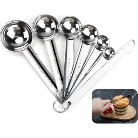 Spoons Dispensers - Stainless steel - Set of 7 - Measurements Precise - Durable - Easy to clean (1/4)