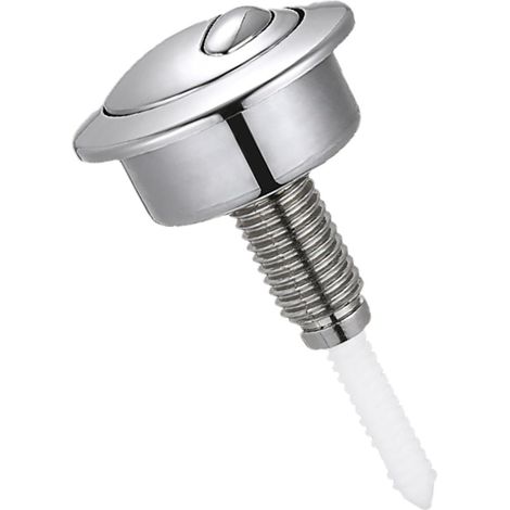 1 pièce Bouton de chasse d’eau double pour chasse d’eau de WC - Bouton poussoir pour réservoir d’eau - Bouton-poussoir pour cuvette de chasse d’eau - Bouton de remplacement pour chasse d’eau (Argent) (1/5)