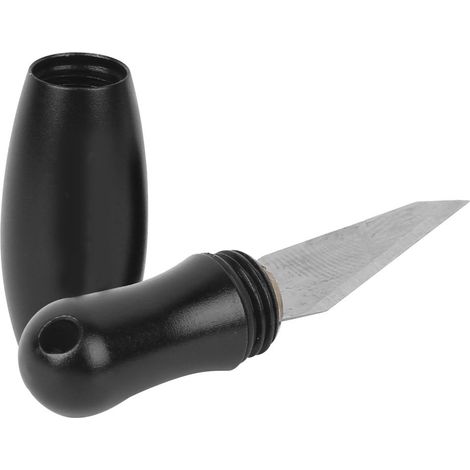 Couteau de poche compact en aluminium, ouvre-lettre design quille de bowling noir