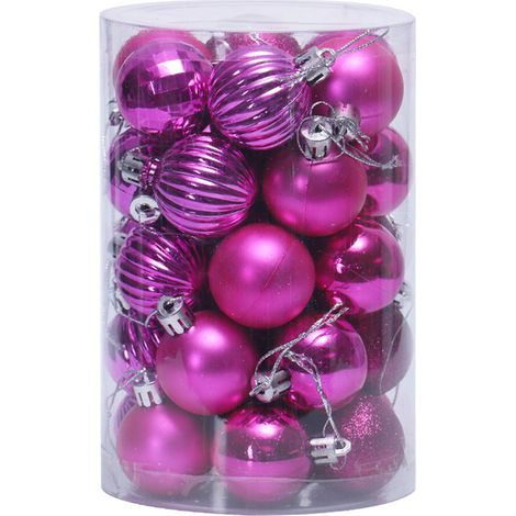 Lot de 34 Boules de Noël 4 cm PVC Mat Brillant Miroir pour Sapin Décoration Fête (1/5)