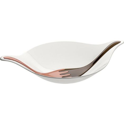 Insalatiera Leaf L Bianco/Rame (1/4)